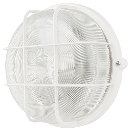 REV Feuchtraumleuchte LED - Feuchtraumlampe rund, IP44, 7W, 600lm, 3000K, ideal als Wand- oder Deckenlampe - Werkstattlampe, Kellerlampe, weiß von REV