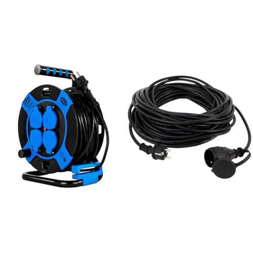 REV Kabeltrommel, IP44, Outdoor, 4 Schutzkontaktsteckdosen, 25m, schwarz & 0065109 Verlängerung, Verlängerungskabel Aussenbereich wasserd. 10m 3680W, schwarz REV Kabeltrommel, IP44, Outdoor, 4 Schutzkontaktsteckdosen, 25m, schwarz & 0065109 Verlängerung, Verlängerungskabel Aussenbereich wasserd. 10m 3680W, schwarz von REV