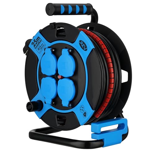 REV Kabeltrommel 25m Outdoor - mit Kabelschutz, 4 Schutzkontaktsteckdosen, IP44, schwarz REV Kabeltrommel 25m Outdoor - mit Kabelschutz, 4 Schutzkontaktsteckdosen, IP44, schwarz von REV