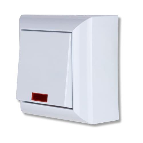 REV Kontrollschalter PlanoLuxe - Aufputz Lichtschalter mit Kontrollleuchte, weiß von REV