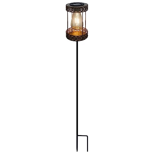 REV – Solarlampe Bronze für außen – Solarleuchte mit Erdspieß im Retro-Look – Solarlaterne perfekt für Garten, Terrasse & Balkon – IP44 spritzwassergeschützt – 83,5 cm Höhe von REV