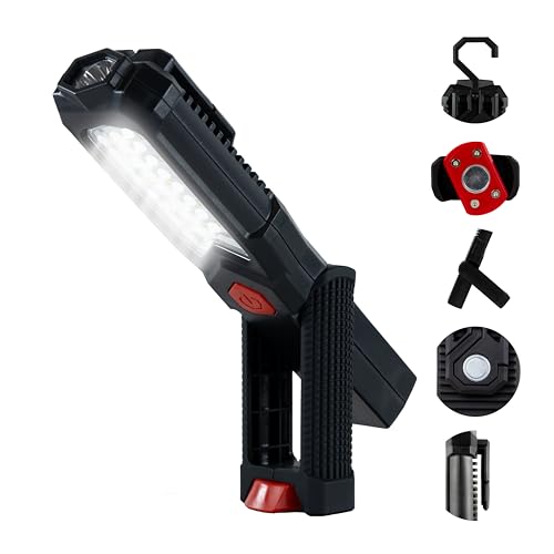 REV LED Arbeitsleuchte TORCH – Kompakte Akku Handlampe mit 360° Magnetfuß & Aufhängehaken, ideal für Werkstatt & KFZ, schwarz-rot REV LED Arbeitsleuchte TORCH – Kompakte Akku Handlampe mit 360° Magnetfuß & Aufhängehaken, ideal für Werkstatt & KFZ, schwarz-rot von REV