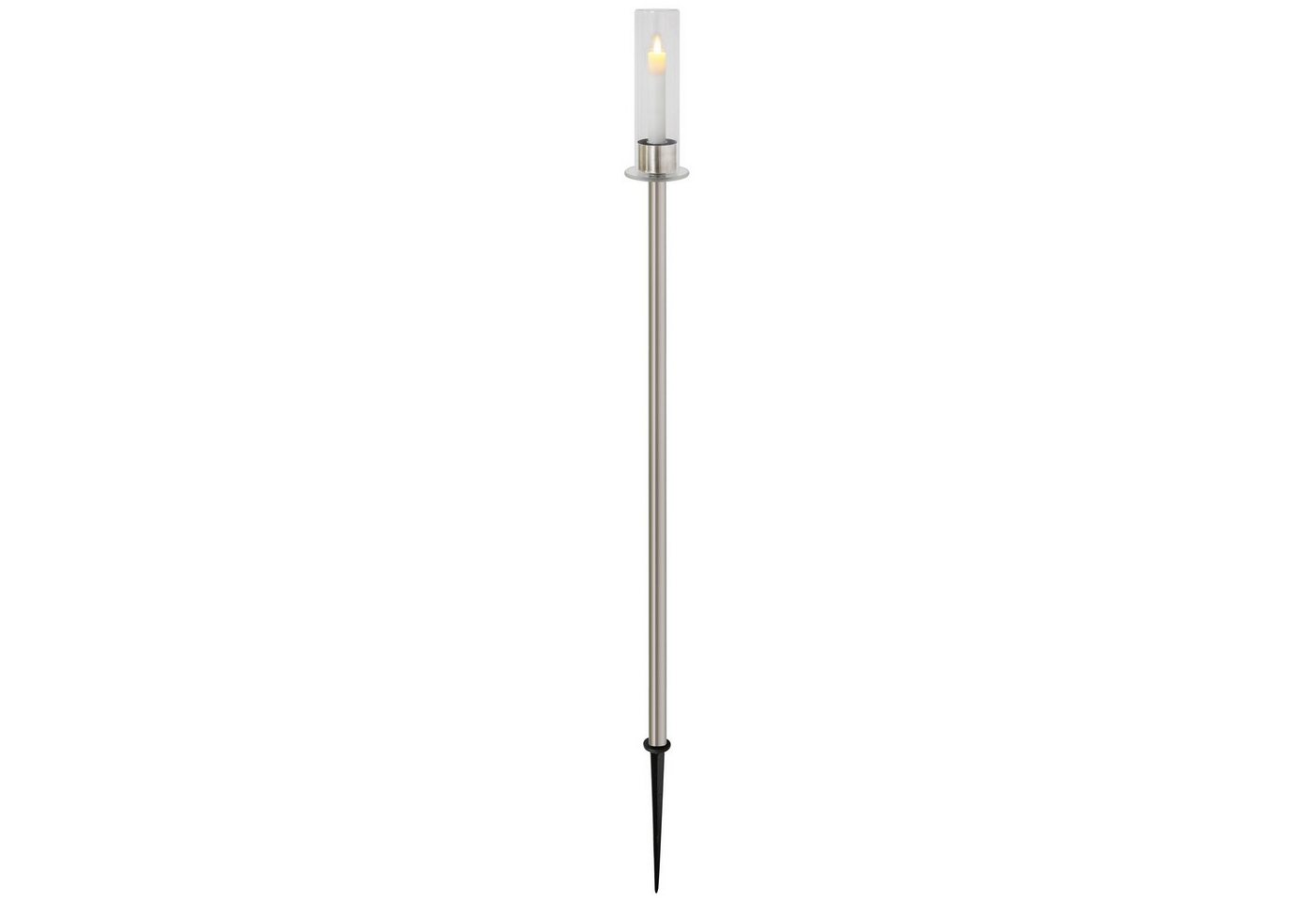 REV LED Gartenleuchte Wandleuchte, Spießleuchte Kerze, Batteriebetrieb, Timer, IP44 von REV