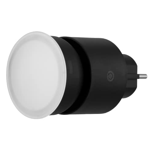 REV – LED Steckdosenlampe 4-stufig dimmbar – 10W 850lm 3000K Steckerleuchte mit Touch-Schalter – Steckdosenlicht zum Einstecken in Steckdosen, Verlängerungskabel & Mehrfachsteckdosen (Anthrazit) von REV