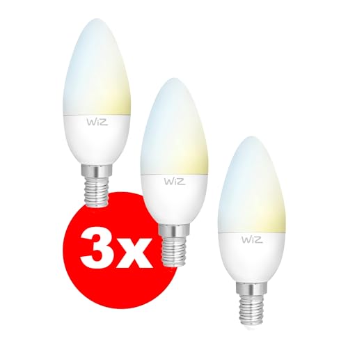 REV LED-Leuchtmittel WiZ, E14, 5,5W, 2.700-6.500K, WLAN, App-Steuerung, Alexa & Google-Assistant, 3er Set von REV