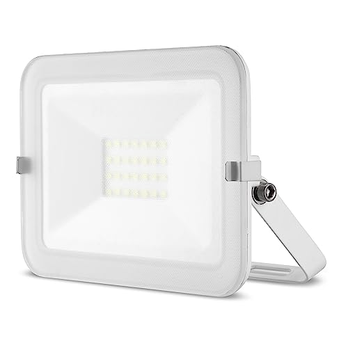 REV MIRANO LED Strahler für außen – IP65, LED Lampe 20W, 1800lm, 6500K – ideal für Hofeinfahrten, Garagen & Hauseingänge - weiß von REV