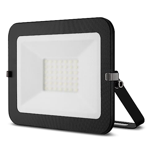 REV MIRANO LED Strahler für außen – IP65, LED Lampe 30W, 2700lm, 6500K – ideal für Hofeinfahrten, Garagen & Hauseingänge - schwarz von REV