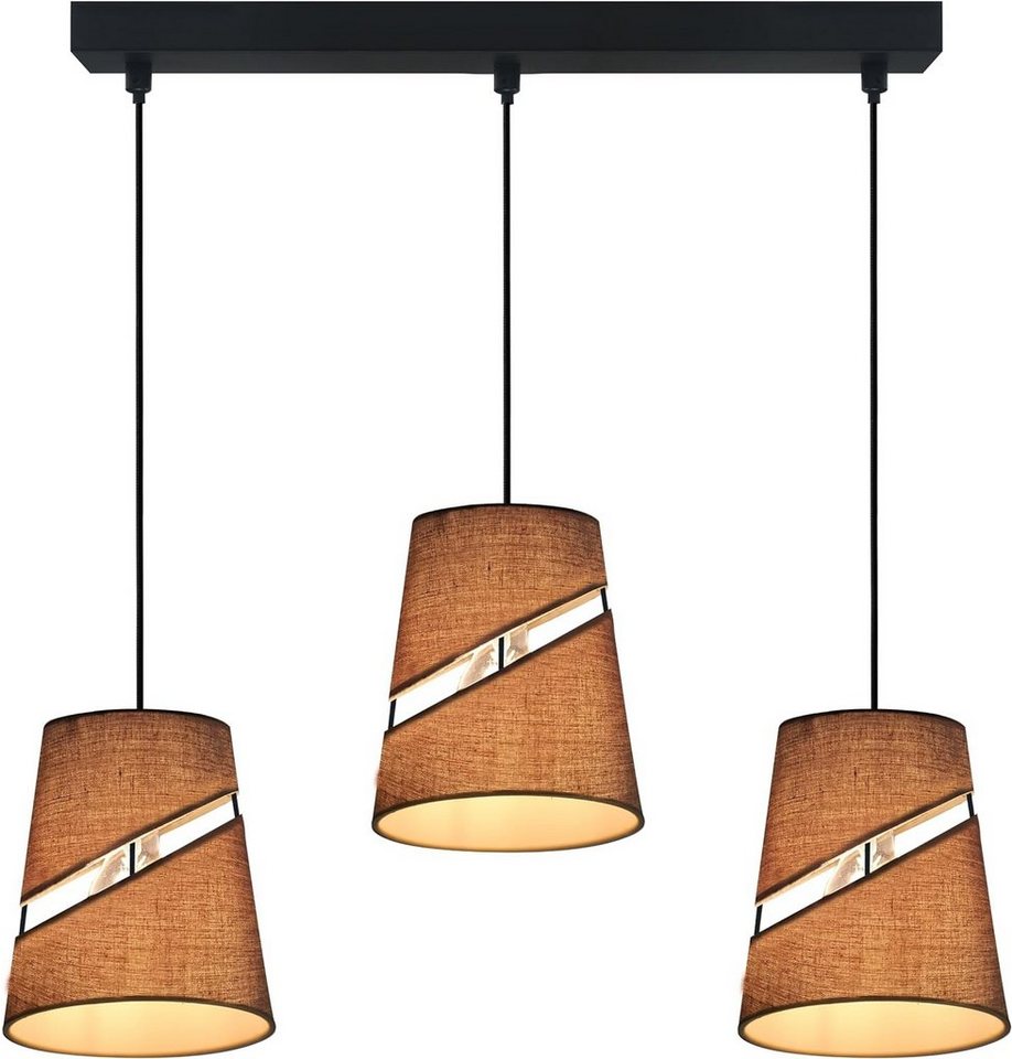 REV Pendelleuchte Pendant lamp - stilvolle Deckenleuchte mit Stoffschirmen, Hängelampe von REV