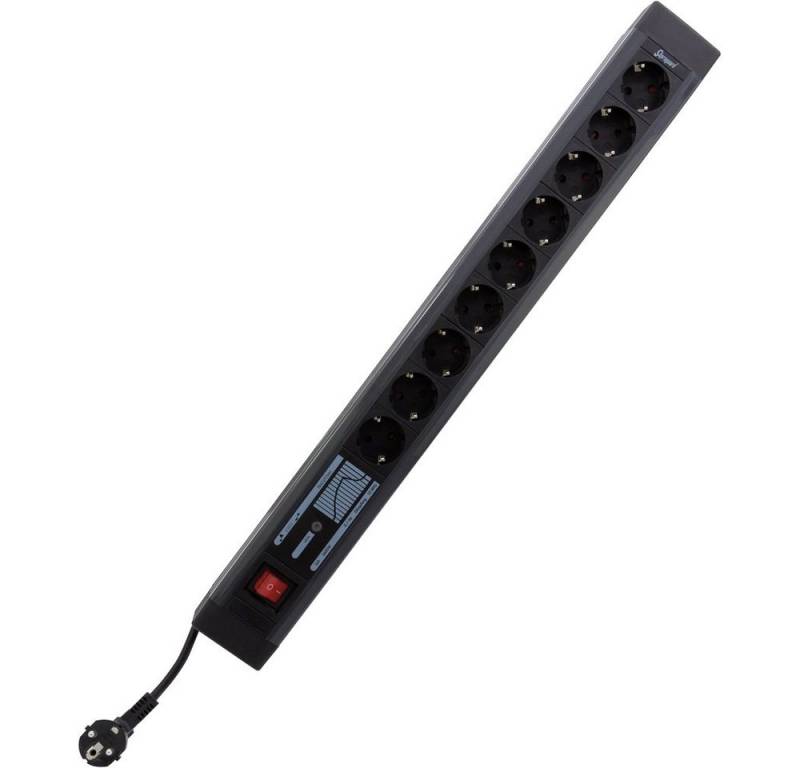 REV REV 0015963513 Steckdosenleiste mit Schalter 9fach Anthrazit, Schwarz Steckdosenleiste (Kabellänge 3.80 m) von REV