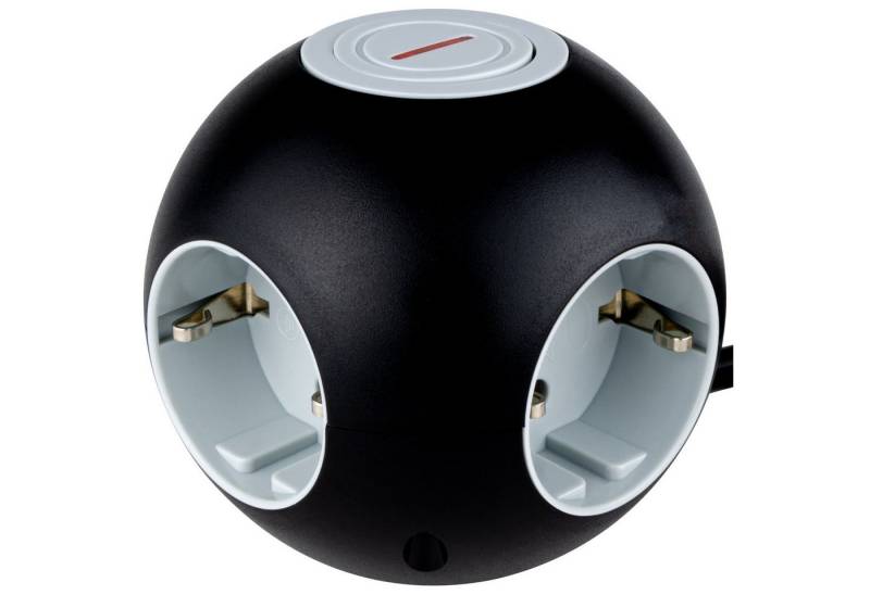 REV REV Powerglobe mit Schalter, 4-fach, schwarz/grau Mehrfachsteckdose von REV