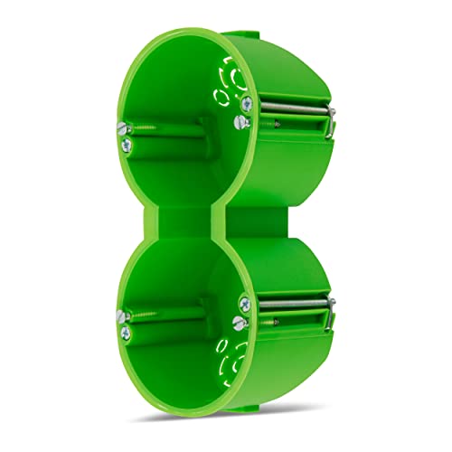 REV Hohlraumdose - Hohlwanddose, 2x Ø 68 mm, 50 mm tief, Schrauben, grün von REV