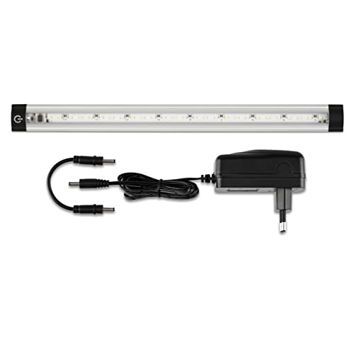 REV TS Unterbauleuchte Küche LED, Lichtleiste, Schrankbeleuchtung, Sensor, 30.000h, 3W, 250lm, 300 x 25 x 10 mm, silber von REV