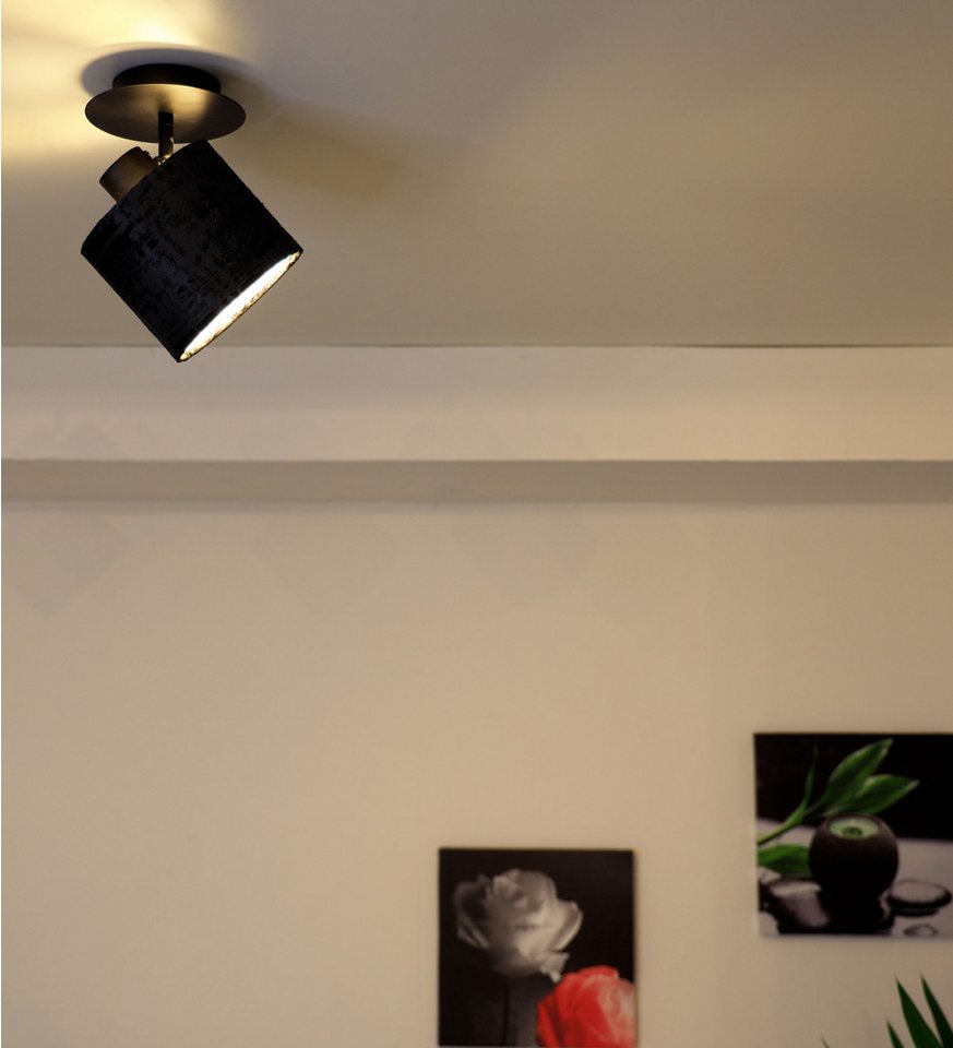 REV Wandleuchte -/ Deckenlampe Vintage samt-schwarz, ohne Leuchtmittel, 1flammig, E14, schwenkbar von REV