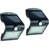 REV - led Solar Wandleuchten 2er set Außenleuchte Hausbeleuchtung Schwarz 14,5x9,6cm von REV
