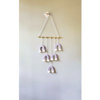 Regenbogen Hängen Wandkunst/Quaste Fransen Wandbehang Modern Boho Neutrale Farben von REVLStudio