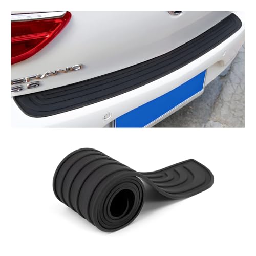 REWIASF Schwellerschutz für Den Kofferraum für DS 3 Crossback DS7 DS4 DS3 DS Spirit, Selbstklebender Heckstoßstangenschutz Stoßstangenschutz aus Gummi,A-104cm*9cm von REWIASF