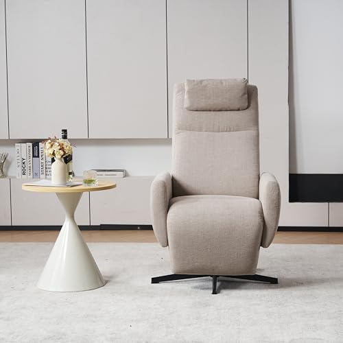 REXO 022 Bequemer Relaxsessel mit Liegefunktion – Chenille Fernsehsessel mit Fußstütze, drehbarer Stillsessel & Loungesessel für Wohnzimmer, modernes Sofa (Grau) von REXO