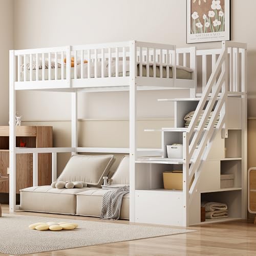 REXO Hochbett 90x200 mit Sicherheits-Aufbewahrungsleiter Bettgestell aus massivem Kiefernholz für Kinder und Jugendliche weiß REXO Hochbett 90x200 mit Sicherheits-Aufbewahrungsleiter Bettgestell aus massivem Kiefernholz für Kinder und Jugendliche weiß von REXO