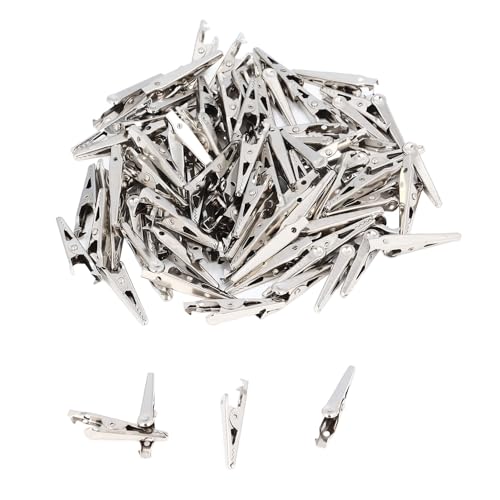 100Pcs Alloy Steel Spring Clips | 35mm Electrical Test Clips for DIY/Cars/Home | Resilient Metal Clips for Circuit Experiments & Crafts von REXVTNS