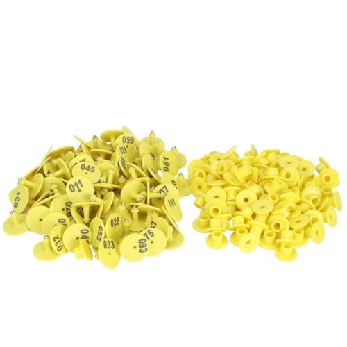 100pcs Livestock Round Number Ear Tag Label Marker | Robust TPU Material for Pig Sheep Cattle | Bright Color for Easy Identification/Epidemic Prevention/Animal Management 100pcs Livestock Round Number Ear Tag Label Marker | Robust TPU Material for Pig Sheep Cattle | Bright Color for Easy Identification/Epidemic Prevention/Animal Management von REXVTNS