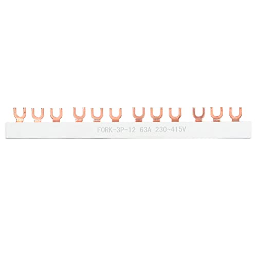 12 Position Screw Terminal Block | 63A 230-415V Copper Barrier Strip Connector | Secure Electrical Connection for Industrial/Home/DIY | 4mm² Rated Section von REXVTNS