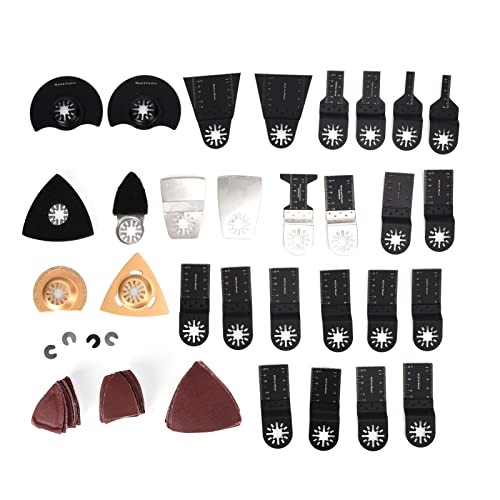120 Pcs Oscillating Tool Cutting Discs Kit | High Carbon Steel Saw Cutting Discs for Metal/Wood/Plastic | Quick Release Versatile - Tool Accessories | Compatible with Leading von REXVTNS