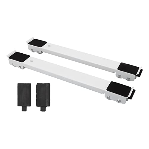 2pcs Robust Appliance Rollers | 300kg Load Bearing for Washing Machine/Refrigerator/Furniture | 24 Wheels with Brakes | Extendable 45-70cm Steel Base (White) von REXVTNS