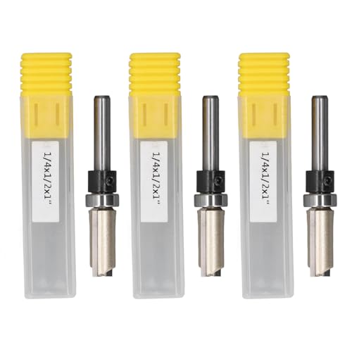 3 PCs Straight Router Bit Set | Doppelflöte Wolframstahl für Holzbearbeitung | Flush -Trim -Router -Bit für Partikett / festes Holz / MDF | 1 /4 x 1 /2 x 1 Zoll 3 PCs Straight Router Bit Set | Doppelflöte Wolframstahl für Holzbearbeitung | Flush -Trim -Router -Bit für Partikett / festes Holz / MDF | 1 /4 x 1 /2 x 1 Zoll von REXVTNS