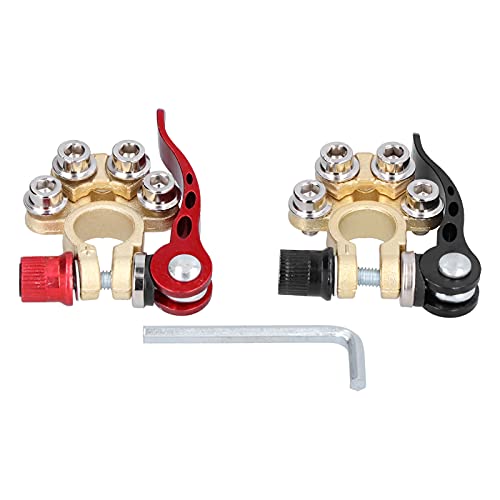4 Way Battery Terminal Connector | Brass Car Battery Clamp for Truck/RV/Audio | Positive & Negative Terminals X0374 | Oxidation Proof & Easy Installation 4 Way Battery Terminal Connector | Brass Car Battery Clamp for Truck/RV/Audio | Positive & Negative Terminals X0374 | Oxidation Proof & Easy Installation von REXVTNS