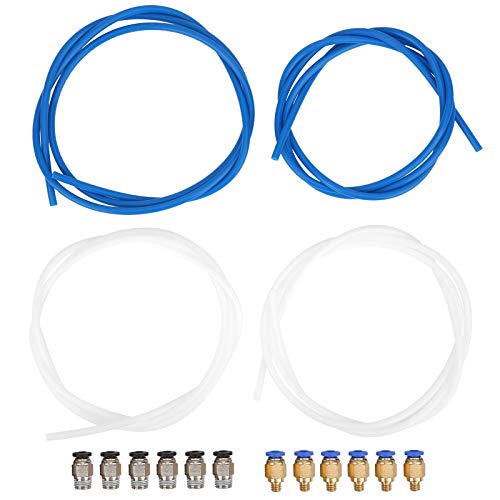 4pcs PTFE Tubing + 12pcs PC4 Connectors | Heat Enduring Up to 260°C | 3D Printer Accessories for PLA/ABS Filaments | M6 & M10 Threads, 360° Rotation 4pcs PTFE Tubing + 12pcs PC4 Connectors | Heat Enduring Up to 260°C | 3D Printer Accessories for PLA/ABS Filaments | M6 & M10 Threads, 360° Rotation von REXVTNS