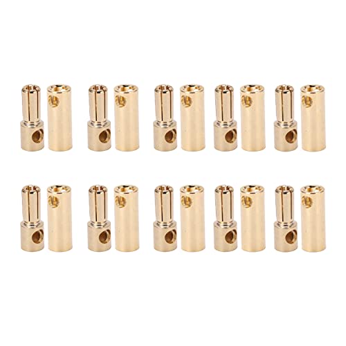 5,5 mm goldplattierte Bananenverbinder | 10 Paar männliche und weibliche Stecker für RC -Batterie/ESC/Motor | CNC -Kupfer mit Schutz - Beschichtung | DIY Electronic Mess von REXVTNS