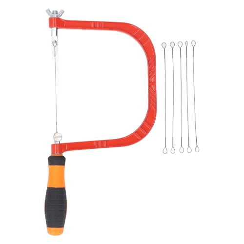 6 Inch Coping Saw | U Shape Aluminum Alloy Carving Saw with 5 Replacement Parts | Woodworking Tool for Soft Metals/Hard Woods/Plastic Acrylics | Secure Threaded Clamp Design von REXVTNS
