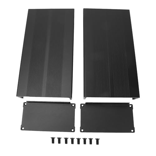 Aluminum Cooling Box 55 x 106 x 200mm | Heat Dissipation Enclosure for DIY Circuit Boards/Controllers/Decoders | Sandblasted Exterior with Electromagnetic Protection ((Sand black with bent plate)) von REXVTNS