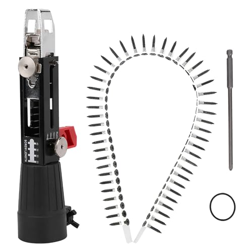 Automatic Chain Nail Tool | Electric Drill Screw Tightening Tool for Woodworking/Drywall/Ceiling | Aluminum Alloy with 50Pcs Nails | 6.2mm Hex Shank Compatibility von REXVTNS