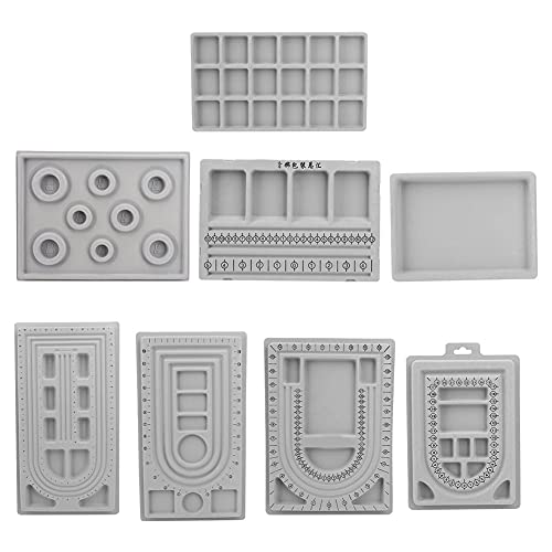 Beading Jewelry Design Board | DIY Necklace & Bracelet Making Tool with 8 Compartment Trays/Scale Markings | Bead Stringing Tray for Experts & Craft Lovers von REXVTNS