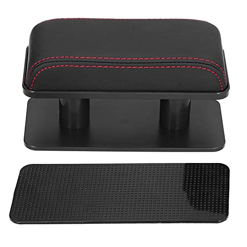 Car Armrest Support Pad | Adjustable Height & Secure - Grip Design | Left Elbow Rest for Driving Fatigue Relief/Universal Vehicle Modification | ABS + PU Material (A (black red edge)) von REXVTNS
