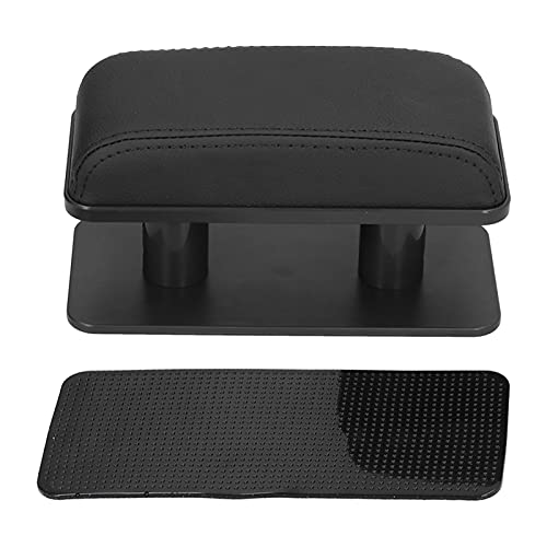 Car Armrest Support Pad | Adjustable Height & Secure - Grip Design | Left Elbow Rest for Driving Fatigue Relief/Universal Vehicle Modification | ABS + PU Material (B (black black edge)) von REXVTNS