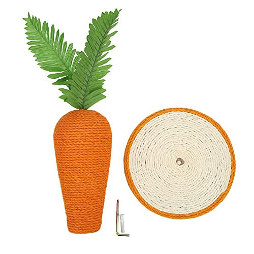 Carrot Cat Scratching Post | Sisal Vertical Climbing Frame for Indoor Cats/Kittens | Space - Saving Design with Simple Assembly von REXVTNS