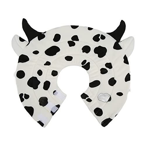Cat Elizabeth Cone | Cow Pattern Adjustable Recovery Collar for Dogs/Cats | Soft Cotton + Velvet | Post - Surgery/Party Costume (S Neck Circumference 15-20cm Depth 10cm) von REXVTNS