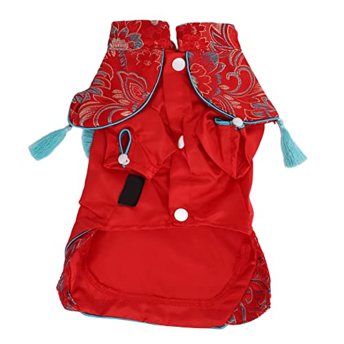 Chinese Style Dog Cheongsam | Traditional Tang Suit for Small Dogs/Cats | Cotton Satin Pet Costume for Weddings/Parties | XS - XL Sizes (M) von REXVTNS