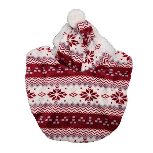 Christmas Pet Cloak for Dogs & Cats | Warm Hooded Cape for Fall/Winter | Soft Polyester Fabric | Skin - Friendly Design for Small to Medium Breeds (L) von REXVTNS