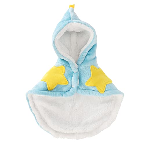 Dog Winter Cape | Soft Flannel & Velveteen Pet Cloak for Small Animals | Warm Dog Coat for Cold Weather/Parties/Photo Shoots | Sky Blue (S) von REXVTNS