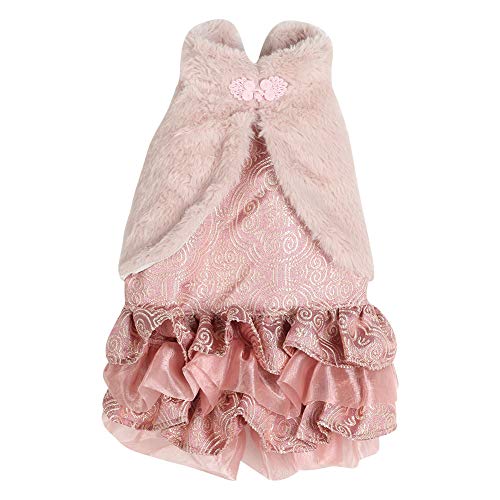 Dog Winter Coat | Polyester Pet Clothes for Small/Medium/Large Dogs | Warm & Windproof Pink Dog Jacket | XS to XL Sizes with Traditional Design (S) von REXVTNS