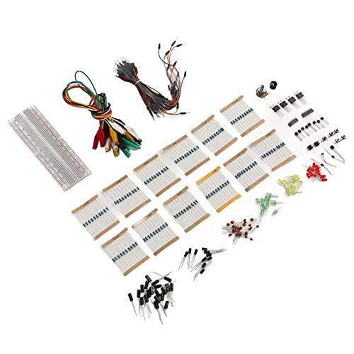 Electronic Component Assortment Kit | 830 Hole Breadboard & 65 + Components for DIY Projects | Resistors/Capacitors/Diodes | STEM Learning & Microcontroller Compatible Electronic Component Assortment Kit | 830 Hole Breadboard & 65 + Components for DIY Projects | Resistors/Capacitors/Diodes | STEM Learning & Microcontroller Compatible von REXVTNS