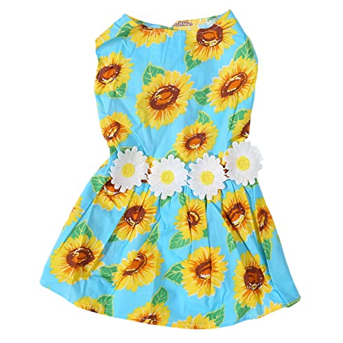 Floral Dog Dress | Cute Daisy Pattern for Small Dogs/Cats | Comfortable Puppy Clothes for Spring & Summer | Polyester Fabric, Easy to Put On & Maintain (M) von REXVTNS