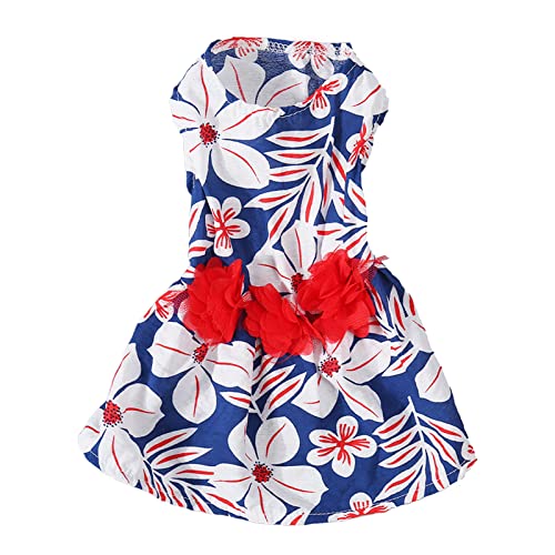 Floral Dog Dress for Small Dogs | Cute Princess Outfit for Pomeranian/Maltese | Breathable Polyester for Weddings/Parties (XS) von REXVTNS
