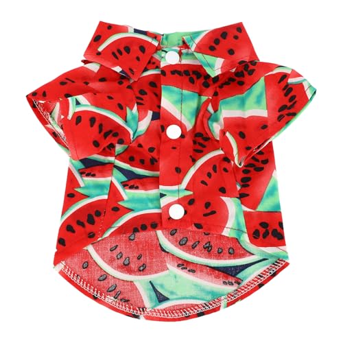 Hunde Sommerhemd | Haut - freundliches und atmungsaktives Polyester | Süßes Obstmuster Haustierkleidung für Frühling/Sommer | Maschinenwaschbar, kein Farbverlust (L) von REXVTNS