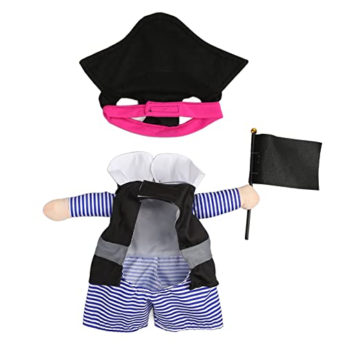 Hundepiratenkostüm | Zuverlässiges Polyester -Haustierkostüm für Festliche Anlässe/Partys/tägliche Verwendung | Netter Cartoon Print Piratenanzug für Hunde & Katzen | (L) von REXVTNS