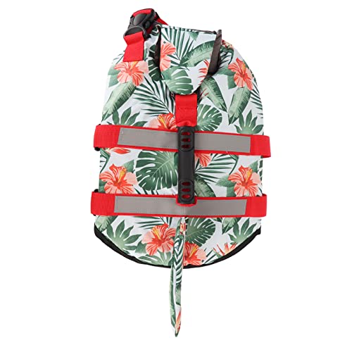 Hundes Jacke Hawaiianer Stil | Reflektierende Streifen & Hook Loop Design | Verbessertes Auftrieb Pet Life Reservver für Schwimmen/Bootfahren/Notfall | Verstellbare Träger mit (L) von REXVTNS