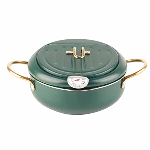 Japanese Stainless Steel Frying Pot with Thermometer | Deep Green Induction Fryer Pan | Oil Level Indicator & Detachable Rack for Precise Frying Japanese Stainless Steel Frying Pot with Thermometer | Deep Green Induction Fryer Pan | Oil Level Indicator & Detachable Rack for Precise Frying von REXVTNS
